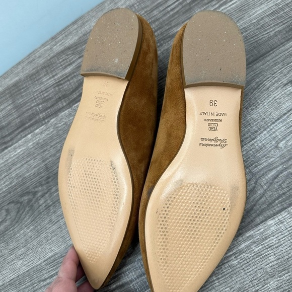 RICCARDO BOCCIA Made Italy Brown leather pointed toe boho Y2K ballet flat 8 - Picture 7 of 7